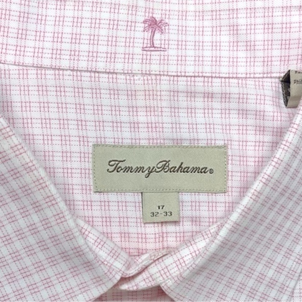 Tommy Bahama Mens 17 32/33 Dress Shirt Pink
